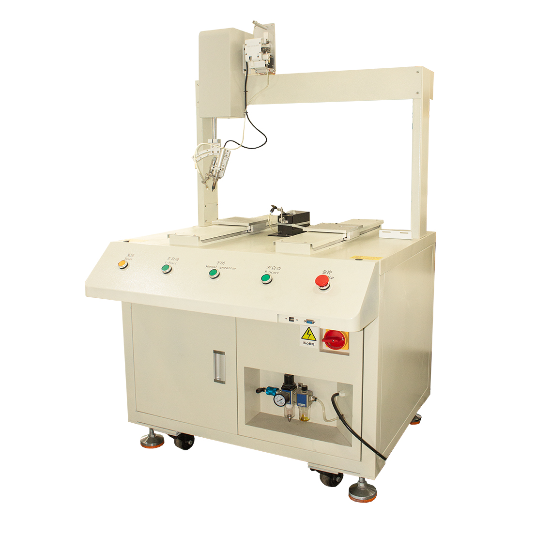 Floor-standing single-head double-station soldering machine