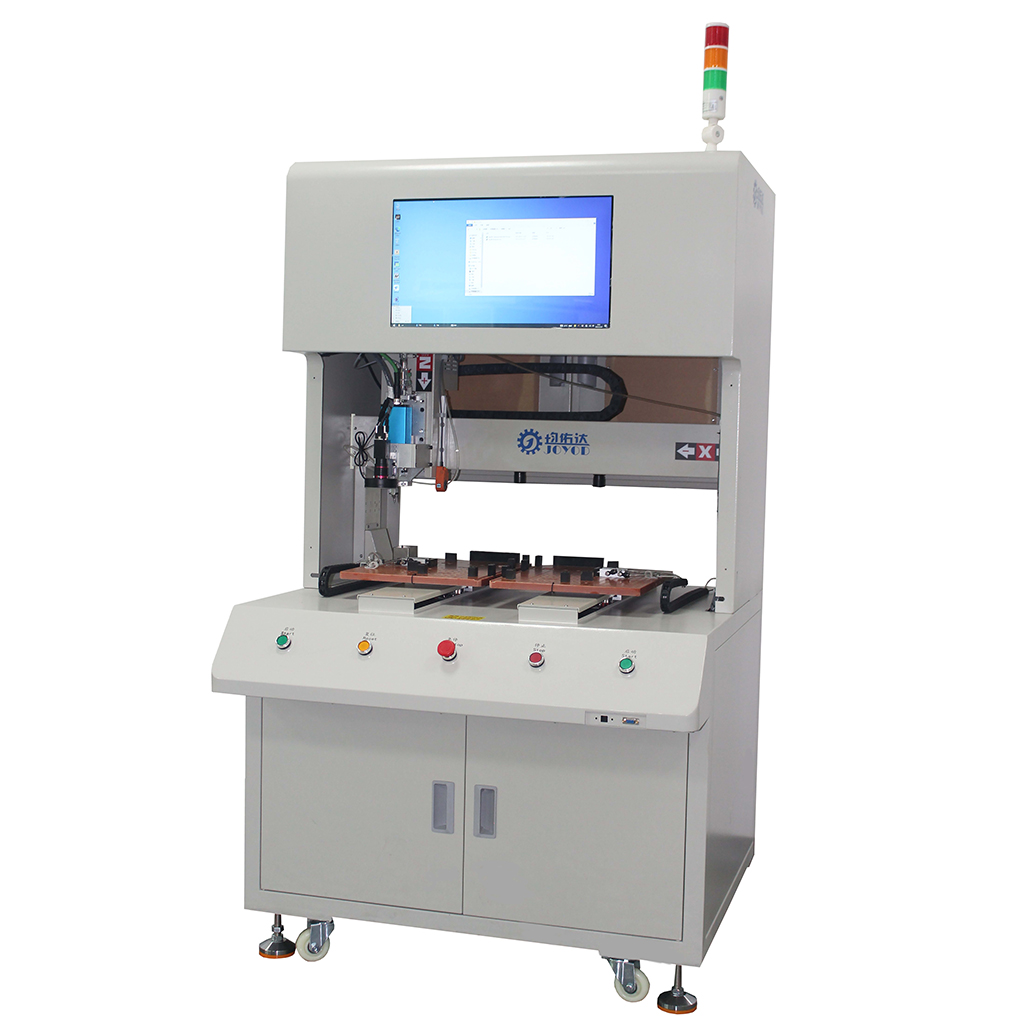 Floor-standing single-head double-station vision screw machine