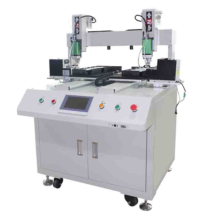 Floor-standing double-head and double-station screw machine